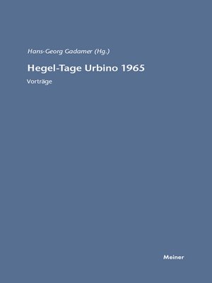 cover image of Hegel-Tage Urbino 1965